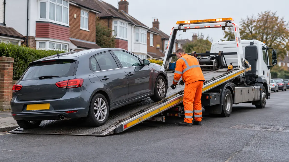 Breakdown Recovery carried out by a professional vehicle recovery operator